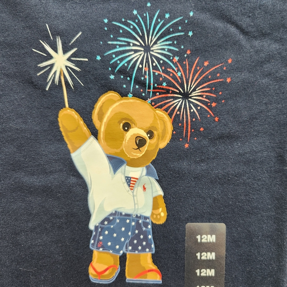 🆕️ Polo Ralph Lauren Polo Bear * Fireworks Tee - Picture 4 of 9